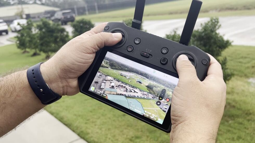 Shelby County Sheriff's Office Lieutenant Jason Valentine demonstrates how the department...