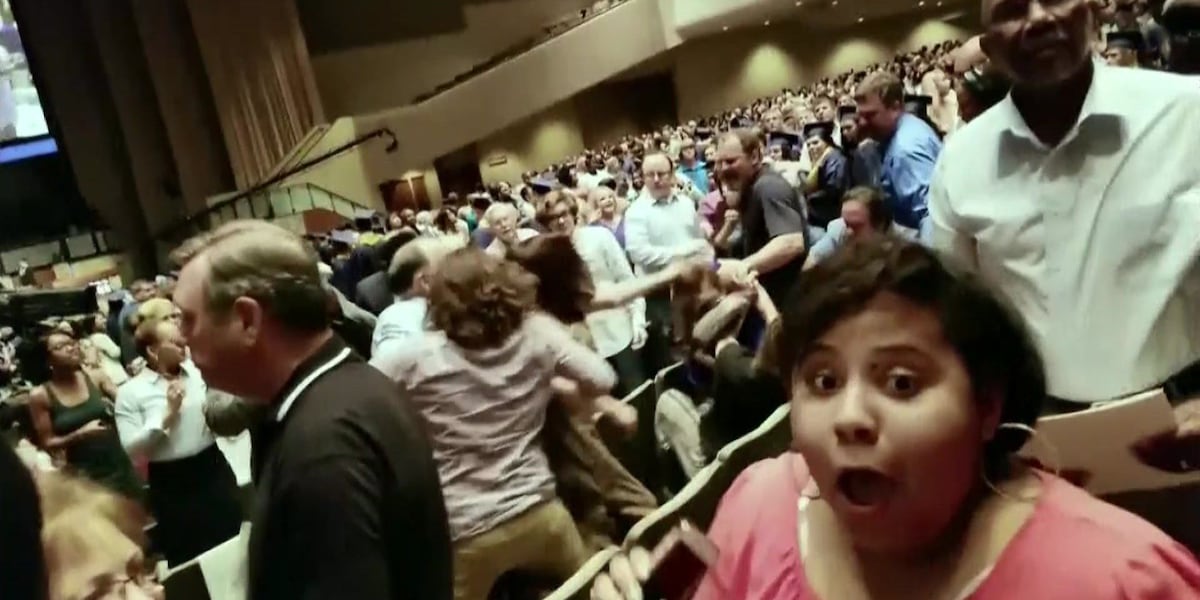 Fight During Graduation Families get into fist fight at high school graduation