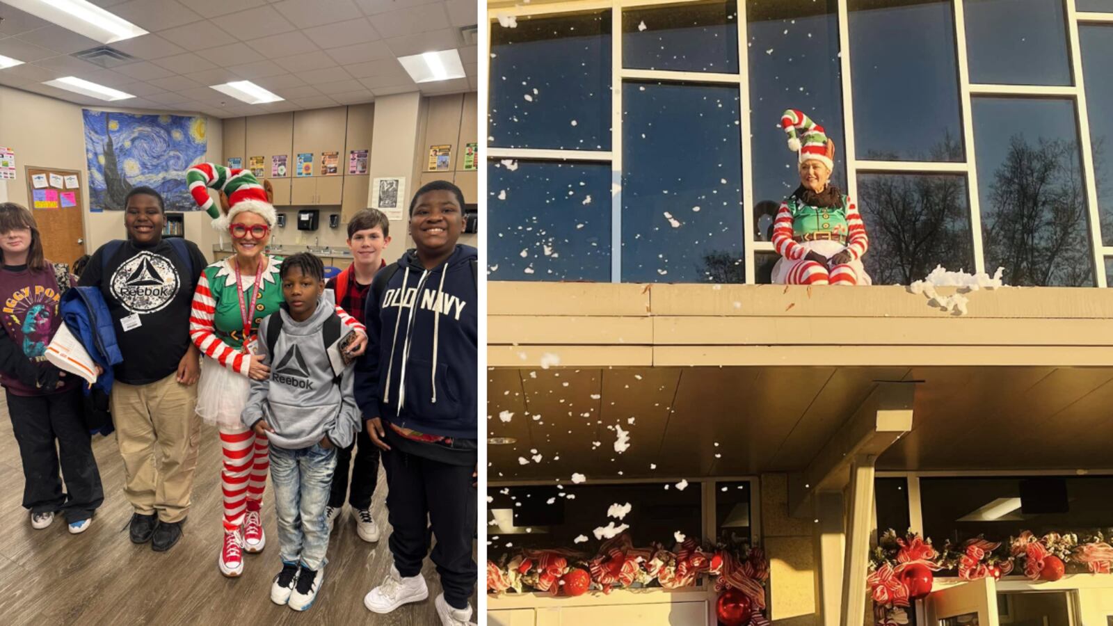 Student Elf School principal transforms into ‘Elf on the Shelf,’ spreading cheer to ...