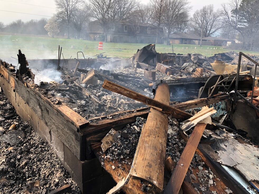 St. Mary Baptist Church in Hughes, Arkansas was destroyed by a fire Tuesday, March 12, 2019....