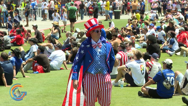Fan dressed up to celebrate US playing in the 2026 World Cup