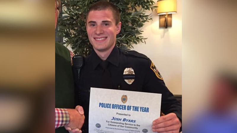 Officer Josh Byars recognized as "Police Officer of the Year" in 2016 while employed by the...