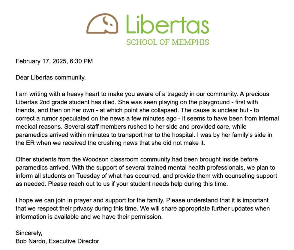 Official Statement after 2nd grader dies after collapsing on playground