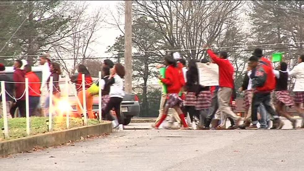 A walk-out and small rally was held at the Bishop Byrne High School Monday morning to protest...