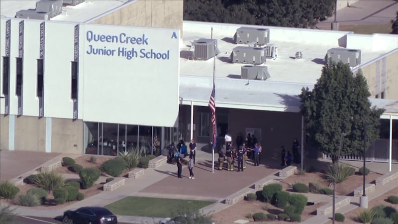 Dozens of people, including students and staff members, were stung outside of Queen Creek...