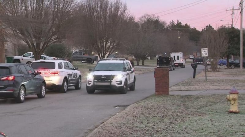 There is a heavy police presence in Smyrna on Monday morning.