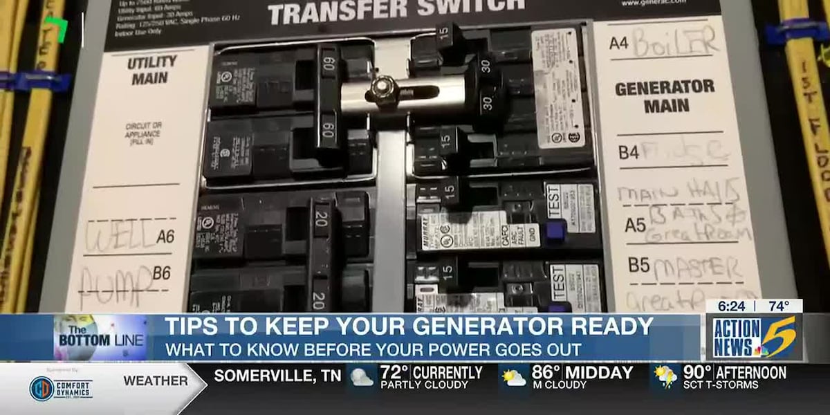Bottom Line: Tips to keep your generator ready