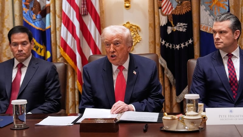 President Donald Trump speaks during a Cabinet meeting at the White House, Tuesday, Dec. 2,...