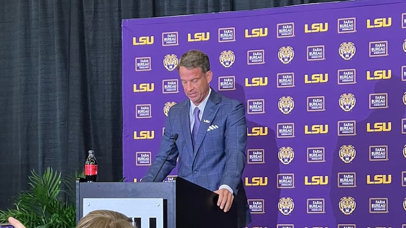 Lane Kiffin took the LSU podium for the first time Monday afternoon, officially introduced as...