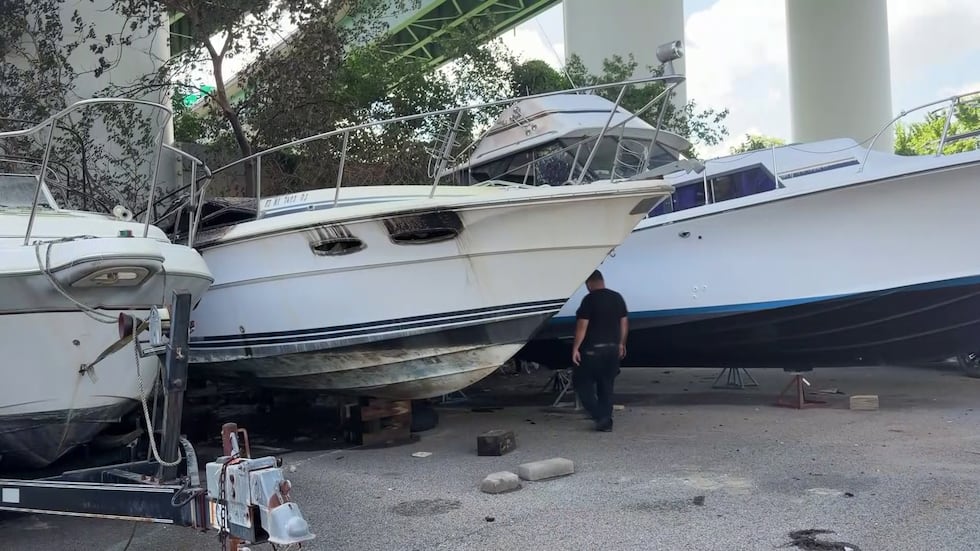 The damaged boats