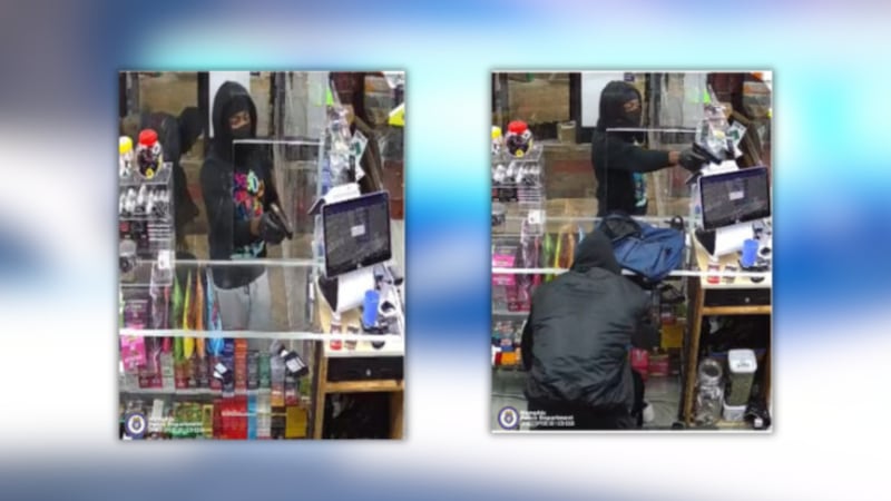 Memphis police are looking for two men who robbed a smoke shop in Whitehaven.