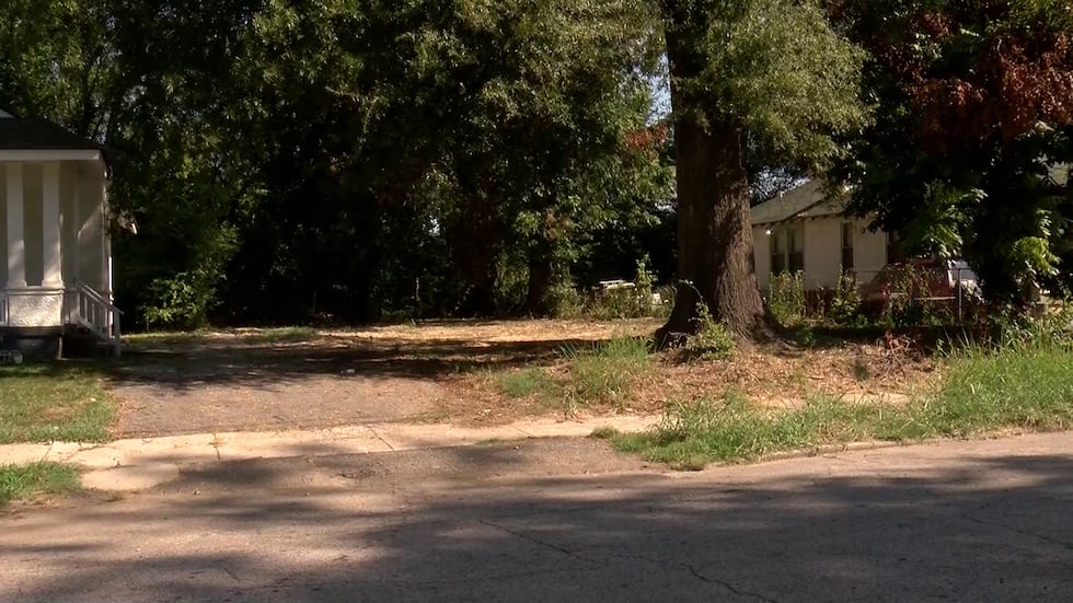 A now-vacant lot in Memphis after demolition