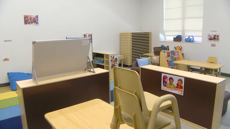 Inside a classroom at the South City campus