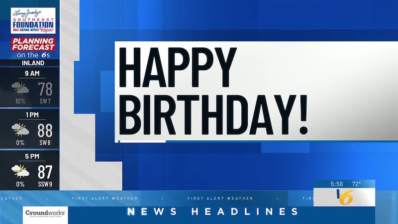 Submit your birthdays and anniversaries at least two weeks in advance.