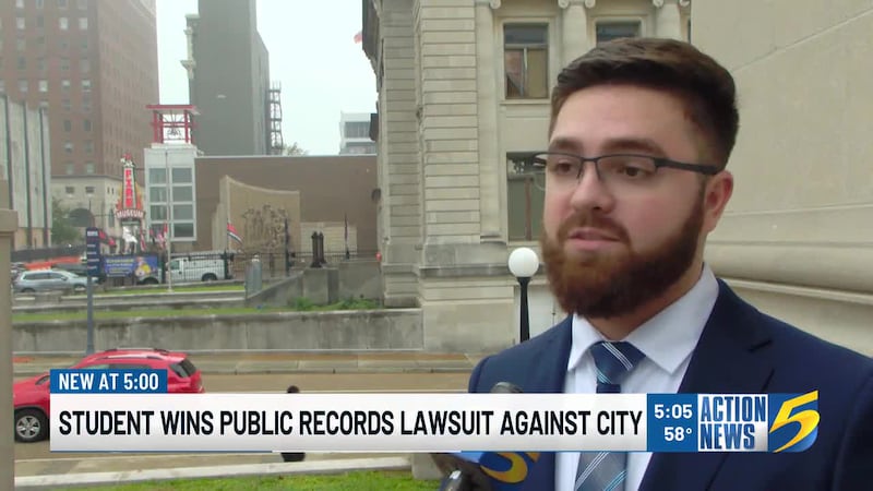 Tyler Foster filed the lawsuit in July after the city delayed his requests for police...